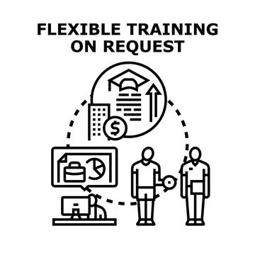 Flexible training and education on request concept Stock Illustration