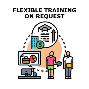 Flexible training and education on request concept Stock Illustration