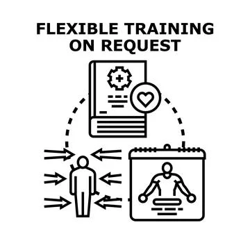 Flexible training on request for individual development Stock Illustration