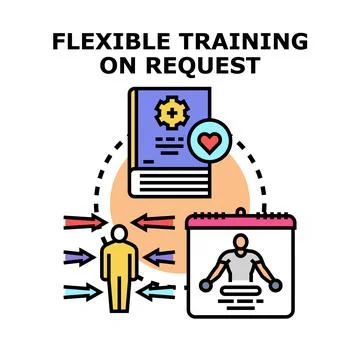 Flexible training on request for individual development Stock Illustration