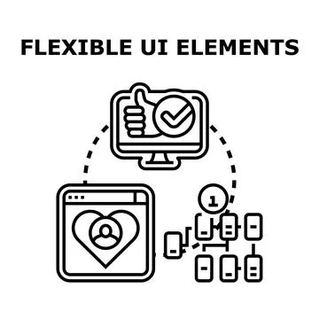 Flexible ui elements adapting to different platforms Stock Illustration