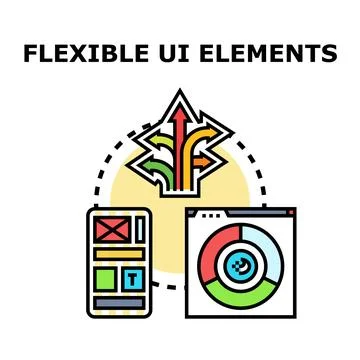 Flexible ui elements adapting to multiple platforms 库存插图