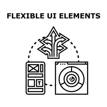 Flexible ui elements adapting to multiple platforms Stock Illustration