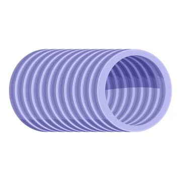 Flexible ventilation pipe creating airflow in hvac system Illustrazione stock