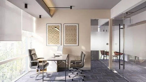 Flexible Work Environments Adapting Office Spaces to Changing Needs Stock-Illustration