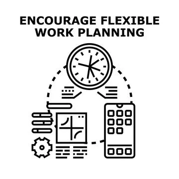 Flexible work planning and efficient time management Stock Illustration