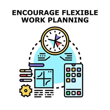 Flexible work planning and efficient time management Stock Illustration
