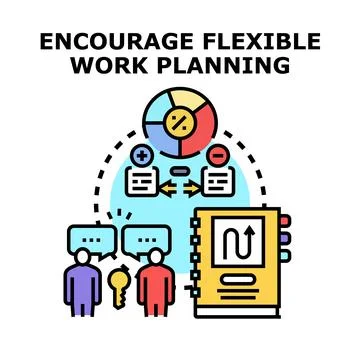 Flexible work planning and strategy meeting concept Stock Illustration