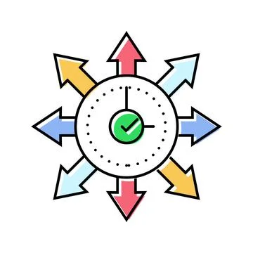 Flexible work schedule hybrid work color icon vector illustration Stock Illustration