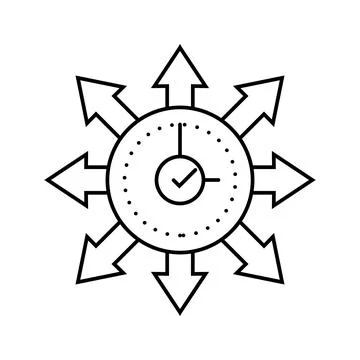 Flexible work schedule hybrid work line icon vector illustration Stock Illustration