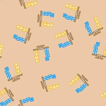 Flexible work schedule hybrid work vector seamless pattern Stock-Illustration