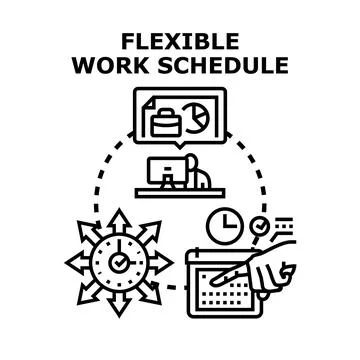 Flexible work schedule planning providing business freedom and choice イラスト素材