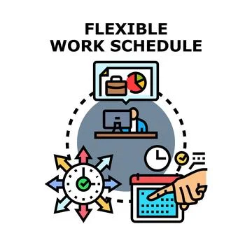 Flexible work schedule planning providing business freedom and choice Stockillustratie