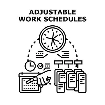 Flexible work schedule planning time management concept Stock Illustration