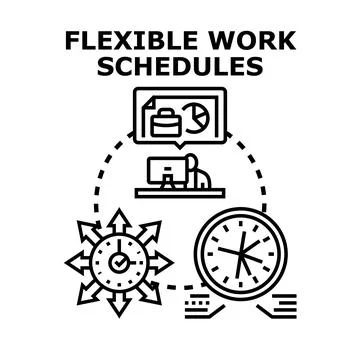 Flexible work schedules concept for agile management Stock Illustration