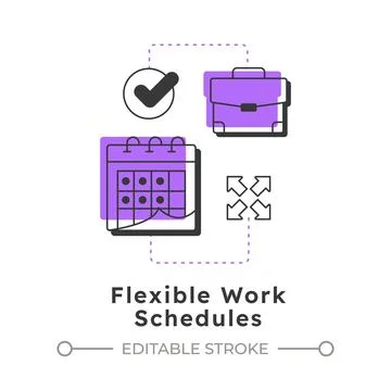 Flexible work schedules modern linear concept icon イラスト素材
