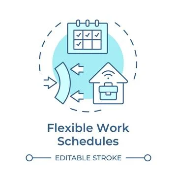 Flexible work schedules soft blue concept icon Stock Illustration