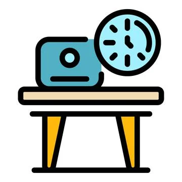 Flexible work time icon color outline vector Stock Illustration