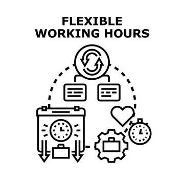 Flexible working hours concept illustration optimizing work life integration Stock Illustration