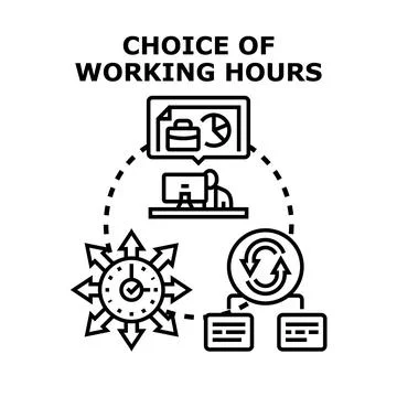 Flexible working hours concept illustration optimizing time management Stock Illustration