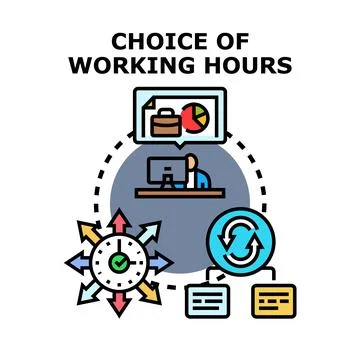 Flexible working hours concept illustration optimizing time management Stock Illustration