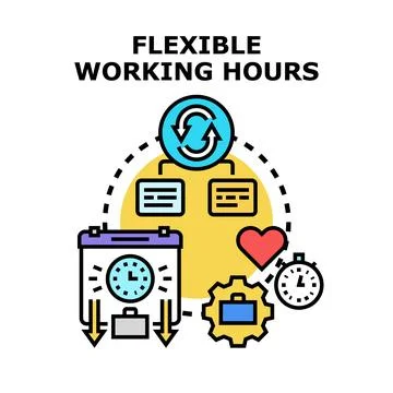 Flexible working hours concept illustration optimizing work life integration Stock Illustration