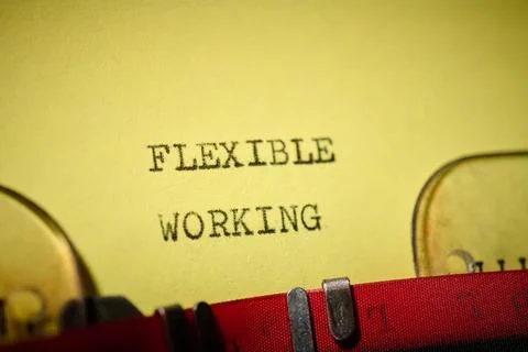 Flexible working text written with a typewriter Stock Photos