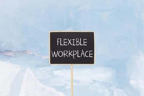 Flexible workplace symbol. Concept words Flexible workplace on beautiful ye.. Stock Photos
