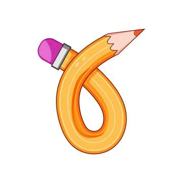 Flexible yellow pencil bending into creative looped shape Stock Illustration