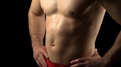 Flexing Abs Stock Footage 7902224