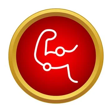 Flexing arm muscle icon symbolizing strength and power Ilustración de archivo