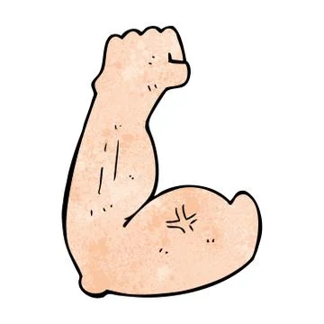 Flexing bicep cartoon Stock Illustration