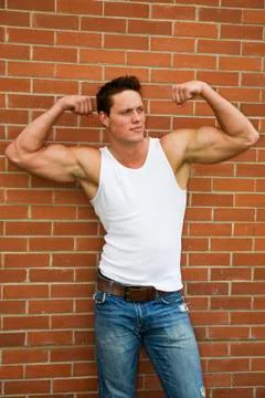 Flexing bodybuilder Stock Photos