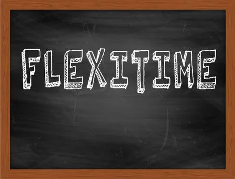 FLEXITIME  hand writing text on black chalkboard Stock Illustration