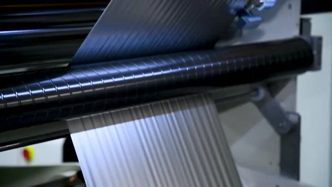 Flexo press for printing label Stock Footage 310052729