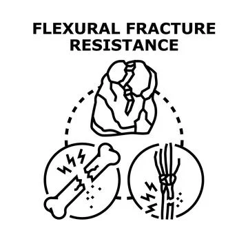 Flexural fracture resistance of bone and material strength Stock Illustration