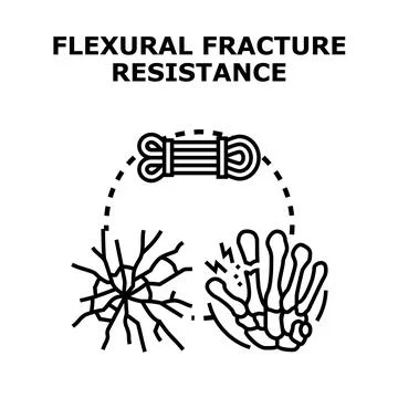Flexural fracture resistance concept for material strength Stock Illustration