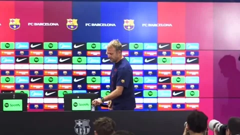 Flick avoids discussing Atlético Madrid striker, Sant Joan Despí, ES - 26 Aug 20 Stock Footage 343643255