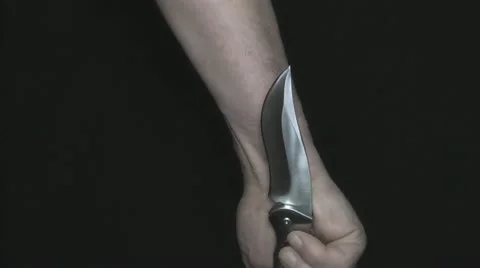 Flick-knife causes fear Video stock 22074600