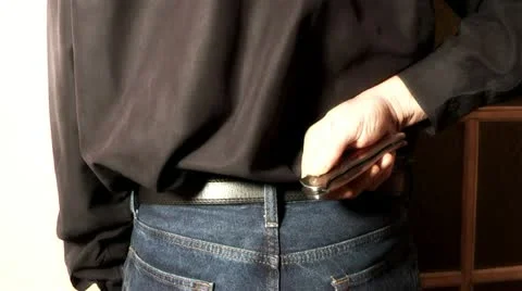 Flick-knife in the hands of a criminal weapon Stock Footage 21287585