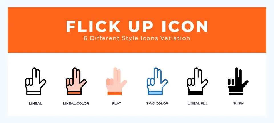 Flick up vector icons designed. icon symbol set. Stock Illustration
