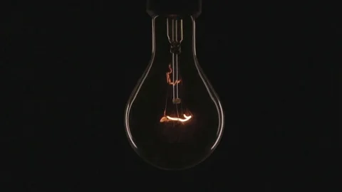 Flicker and explosion of a filament lamp Stock Footage 74075527