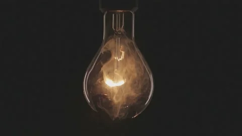 Flicker and explosion of a filament lamp Stock Footage 173169077