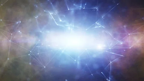 Flicker glow light digital technology metaverse network lines loop Stock Footage 337659606