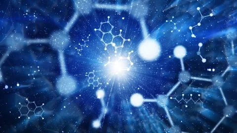 Flicker light abstract chemical hexagon bonds looping animation Video stock 337192356