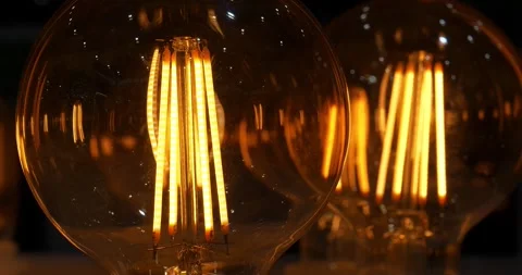 Flicker from light bulbs in retro style for lighting and interior decoration Vídeo Stock 276389233