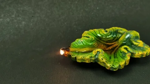 Flicker oil lamp in wind , strong will concept Stock Footage 141428609