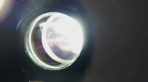 Flicker of the projector lens, off, close up Stock Footage 68968255