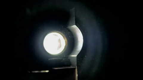 Flicker of the projector lens, off, close up Stock Footage 68968437
