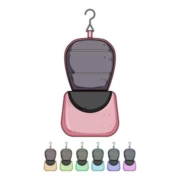 Flicker toiletry bag cartoon vector graphic Ilustración de archivo